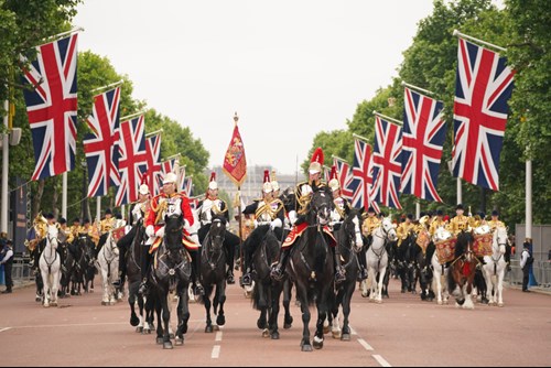 The King's Procession accompanied by The Sovereign's Escort of the Household Cavalry
